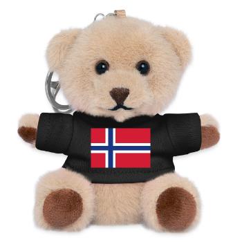 Norwegen Flagge - Teddy Schlüsselanhänger - Schwarz - Vorne