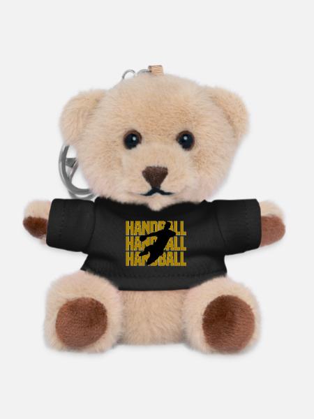 Handball Sprung Silhouette Gold - Teddy Schlüsselanhänger - Schwarz