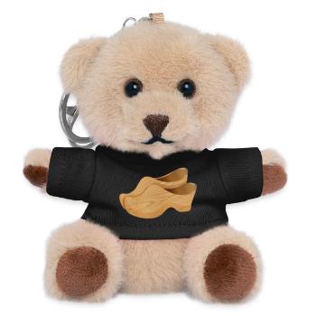 Two Dutch wooden shoes also called clogs - Teddy Keyring - black - Front