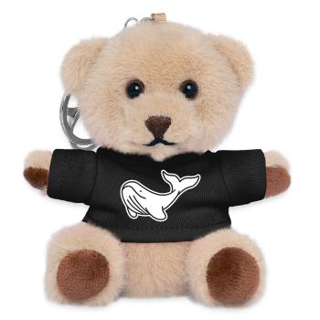 Majestätischer Wal – Ozean & Tierschutz Design - Teddy Schlüsselanhänger - Schwarz - Vorne