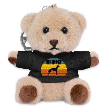 whippet Silhouette' Cool Dog Whippet - Teddy Keyring - black - Front