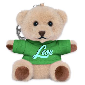 Leon Name Leuchtendes Leo Motiv für Tierliebhaber - Teddy Schlüsselanhänger - Grün - Vorne