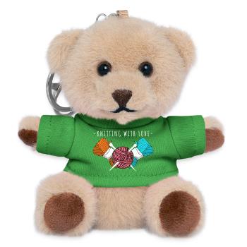 Knitting With Love – Garn- und Nadelkunst - Teddy Schlüsselanhänger - Grün - Vorne