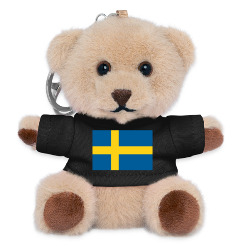 Schweden Flagge auf Teddy Schlüsselanhänger