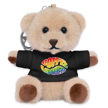 Kaffeebohne coffee lover rainbow black shirt - Teddy Schlüsselanhänger - Schwarz - Vorne
