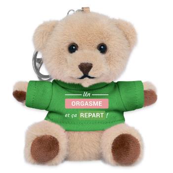 Un orgasme et ça repart ! - Porte-clés ourson - vert - Devant