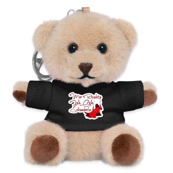 Rote Schaukelpoesie mit Text - Teddy Schlüsselanhänger - Schwarz - Vorne