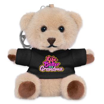 Grandchild Grandma Statement Grandmother Favorite Grandma - Teddy Keyring - black - Front