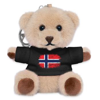 Norway Flag Brushstroke Cross - Teddy Keyring - black - Front