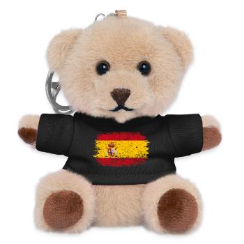 Pinselstrich-Emblem der spanischen Flagge - Teddy Schlüsselanhänger - Schwarz - Vorne