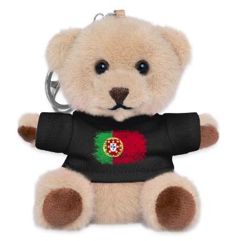 Portugiesische Flagge Pinselstrichkunst - Teddy Schlüsselanhänger - Schwarz - Vorne