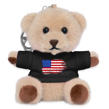 Brush Stroke American Flag - Teddy Keyring - black - Front