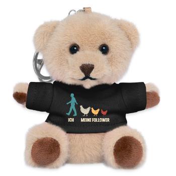 Ich Und Meine Follower Hühner Landwirt Huhn - Teddy Schlüsselanhänger - Schwarz - Vorne