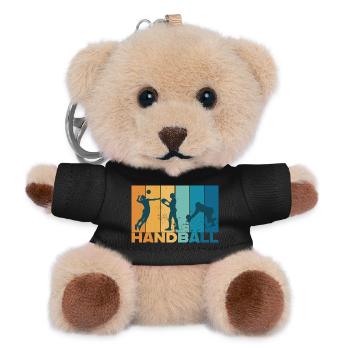 Handball Handballer Vintage Geschenk - Teddy Schlüsselanhänger - Schwarz - Vorne