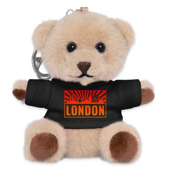 London Skyline Sonnenuntergang - Teddy Schlüsselanhänger - Schwarz - Vorne