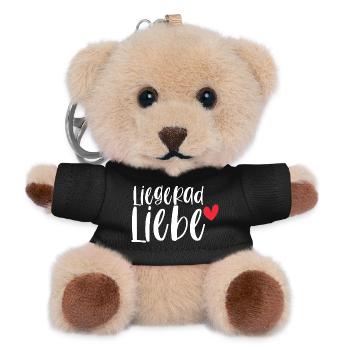 Fahrrad Liegerad Liebe Radsport Sport Geschenk - Teddy Schlüsselanhänger - Schwarz - Vorne