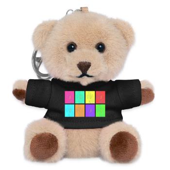 Rocksänger in der Pop Art - Teddy Schlüsselanhänger - Schwarz - Vorne