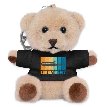 Kontrafagott Vintage Retro Instrument Geschenk - Teddy Schlüsselanhänger - Schwarz - Vorne