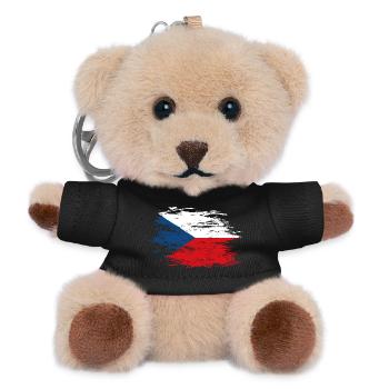 Tschechien Flagge used - Teddy Schlüsselanhänger - Schwarz - Vorne