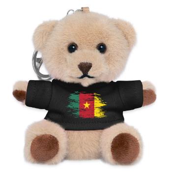 Drapeau camerounais utilisé - Porte-clés ourson - noir - Devant