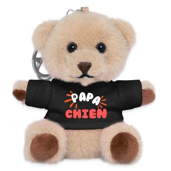 Papa Chien Coloré et Amusant - Porte-clés ourson - noir - Devant