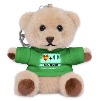 Spain and Nigeria flag 100% genius - Teddy Keyring - green - Front