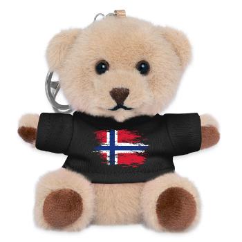 Norwegen Flagge used - Teddy Schlüsselanhänger - Schwarz - Vorne