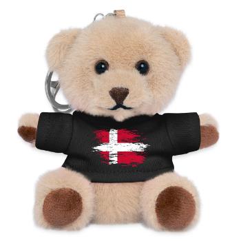 Denmark flag used - Teddy Keyring - black - Front