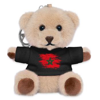 Marokko Flagge used - Teddy Schlüsselanhänger - Schwarz - Vorne