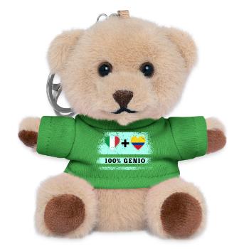 Italy and Colombia 100% genius flag - Teddy Keyring - green - Front