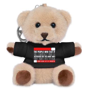Friendly Fire Wound Test Meme - Teddy Keyring - black - Front