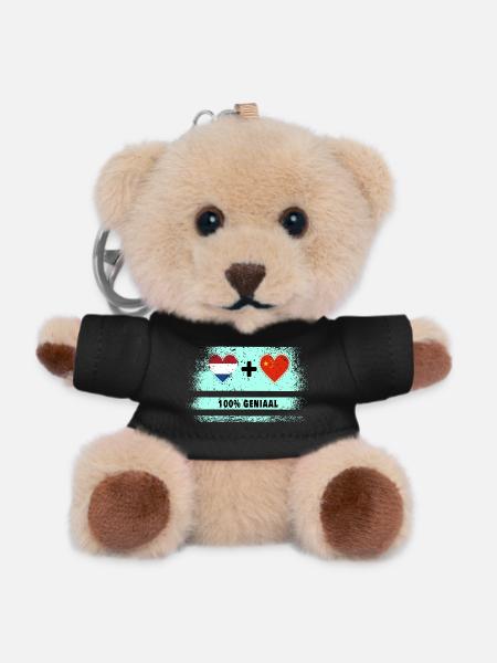 China und die Niederlande 100% Genius Flagge - Teddy Schlüsselanhänger - Schwarz