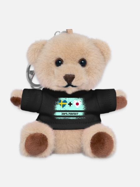 Japan and Sweden 100% perfect / gift - Teddy Keyring - black