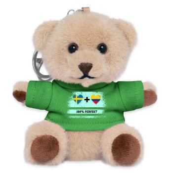 Colombia and Sweden 100% perfect / gift - Teddy Keyring - green - Front