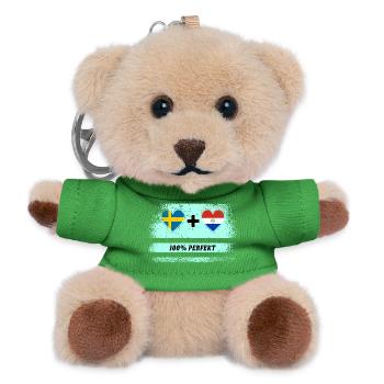 Paraguay et Suède 100% Parfait / Cadeau - Porte-clés ourson - vert - Devant