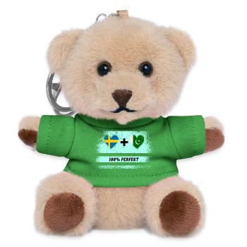 Pakistan and Sweden 100% Perfect / Gift - Teddy Keyring - green - Front