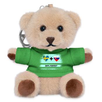 Slowakei und Schweden 100% perfekt / Geschenk - Teddy Schlüsselanhänger - Grün - Vorne