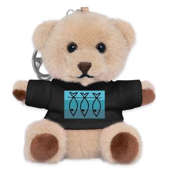SARDINE. FISCH. APRILSCHERZ. OSTERN. MEER - Teddy Schlüsselanhänger - Schwarz - Vorne