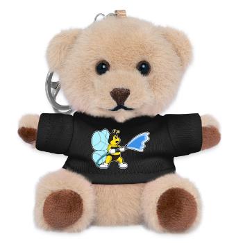 Biene Feuerwehrmann Feuerwehrschlauch Feuerwehr - Teddy Schlüsselanhänger - Schwarz - Vorne