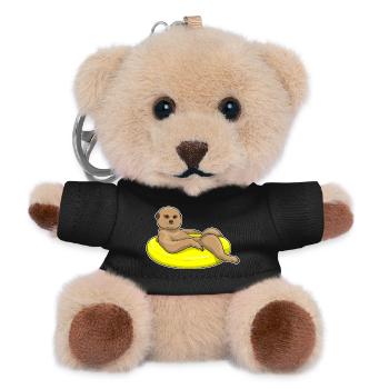 Erdmännchen Schwimmen Schwimmring Sommer - Teddy Schlüsselanhänger - Schwarz - Vorne