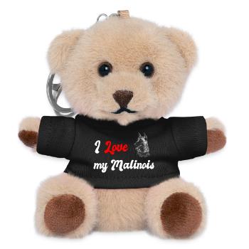 I love my Malinois - Teddy Keyring - black - Front
