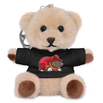 Mole Firefighter Fire Helmet Fire Brigade - Teddy Keyring - black - Front