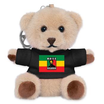 REGGAE RASTA FLAGGE - SELASSIE I - JAH RASTAFARI - Teddy Schlüsselanhänger - Schwarz - Vorne
