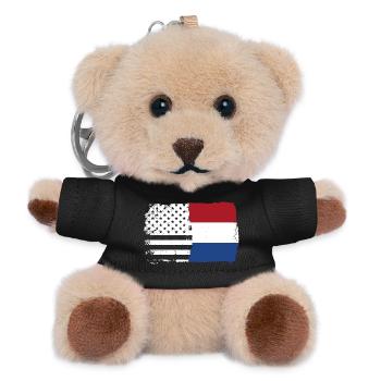 Flag Fusion: Stars Stripes Dutch Brush - Teddy Keyring - black - Front
