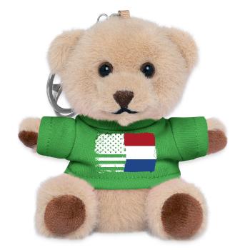 Flag Fusion: Stars Stripes Dutch Brush - Teddy Keyring - green - Front