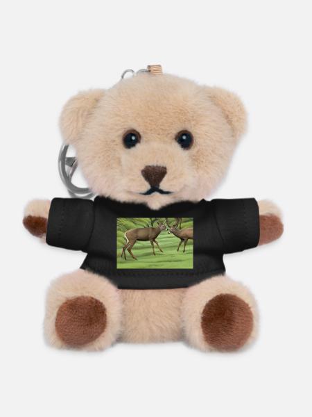 Hirsche Hirsche - Teddy Schlüsselanhänger - Schwarz
