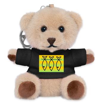 SARDINE. FISH. APRIL FOOL. EASTER. SEA - Teddy Keyring - black - Front
