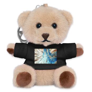 Radiale Blaue Explosion - Teddy Schlüsselanhänger - Schwarz - Vorne