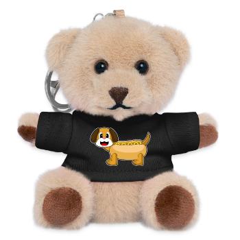 Hund Hotdog - Teddy Schlüsselanhänger - Schwarz - Vorne