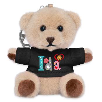 Personalized Ida Name - Teddy Keyring - black - Front